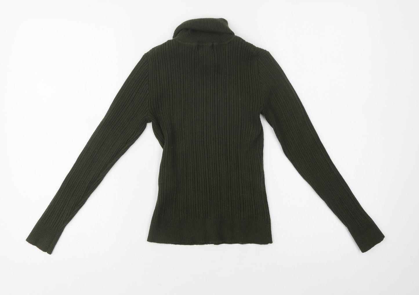 Primark Womens Green Roll Neck  Viscose Pullover Jumper Size M