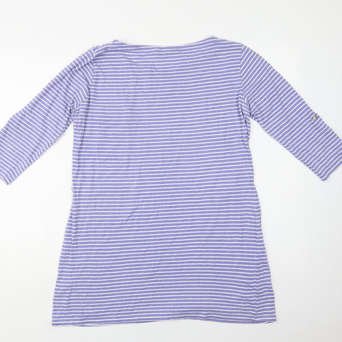 F&F Womens Blue Striped Cotton Kaftan Dress Size 14