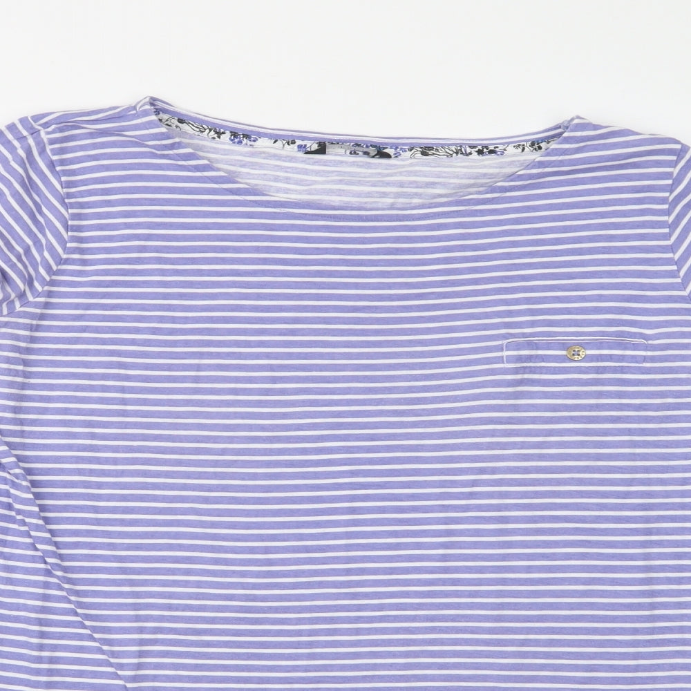 F&F Womens Blue Striped Cotton Kaftan Dress Size 14