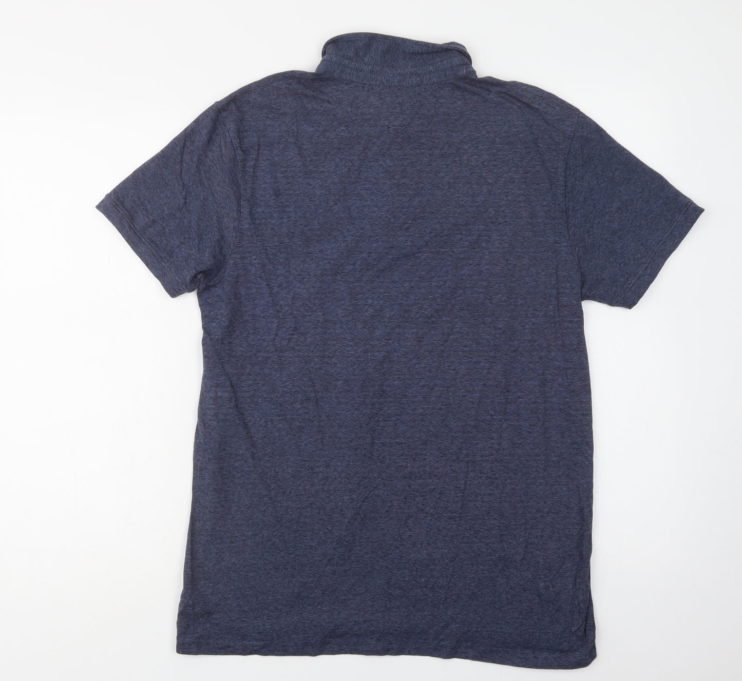Dunnes Stores Mens Blue  Cotton  Polo Size L Collared Button