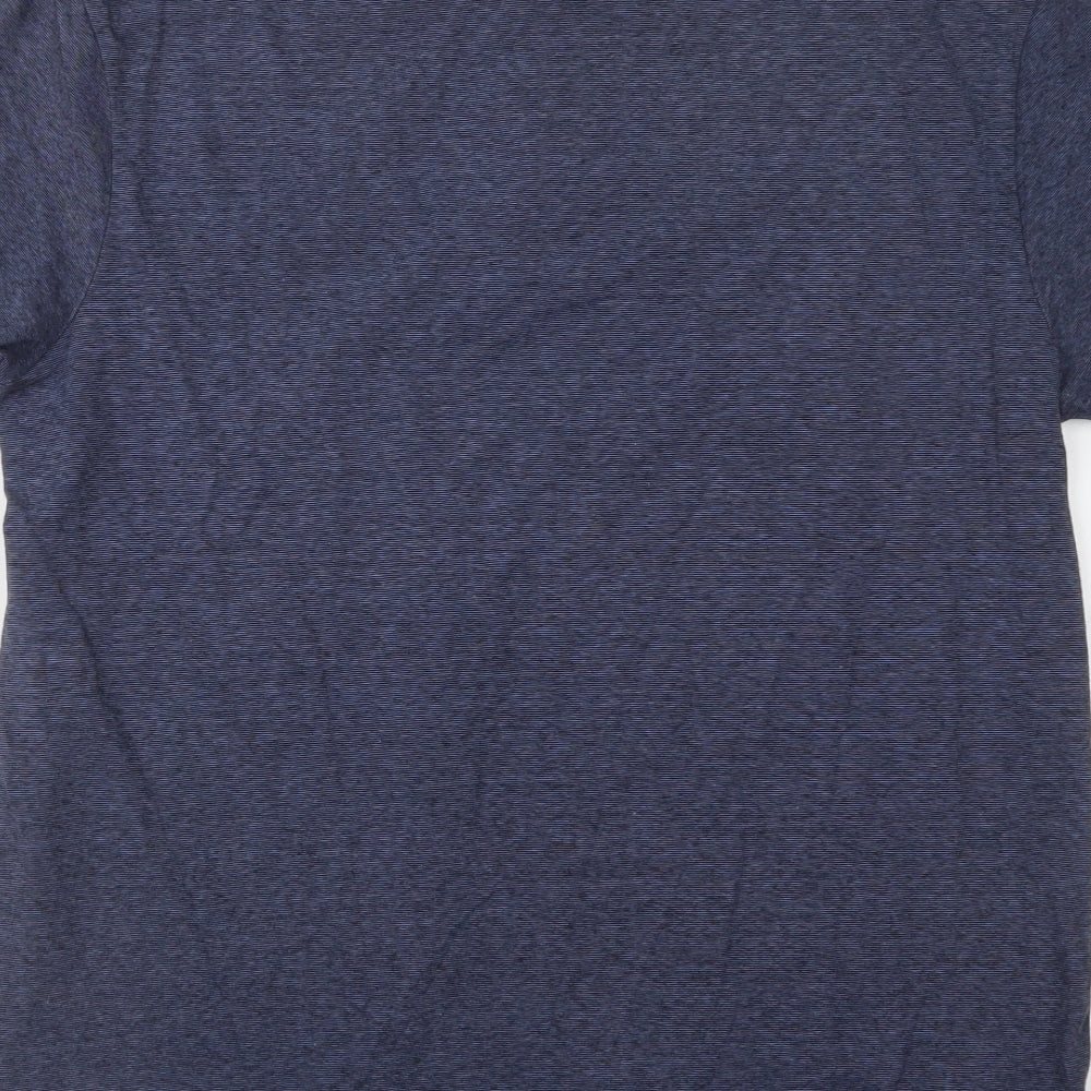 Dunnes Stores Mens Blue  Cotton  Polo Size L Collared Button