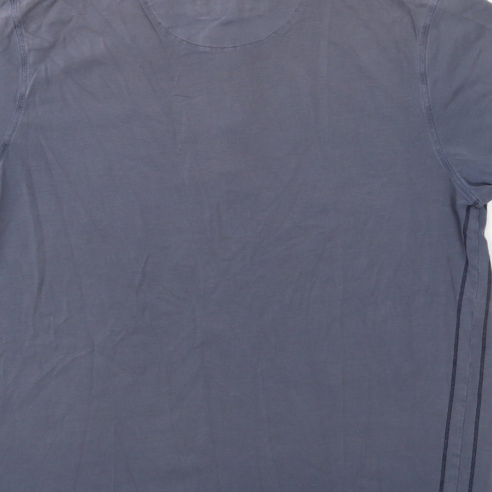 M&S Mens Blue  Cotton  Polo Size M Collared Button