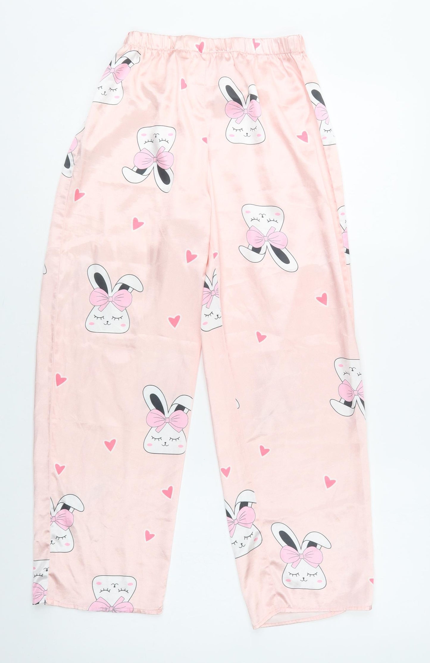 SheIn Girls Pink Geometric Polyester  Pyjama Pants Size 11-12 Years   - Bunny