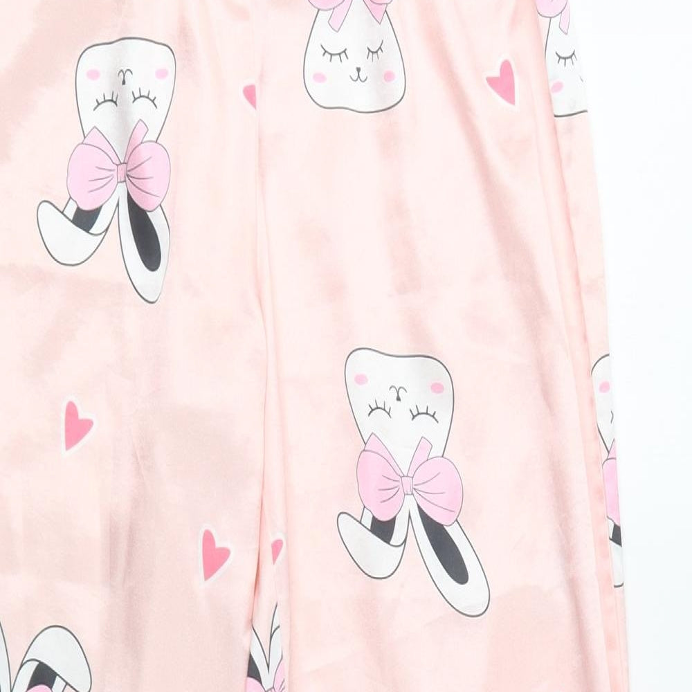 SheIn Girls Pink Geometric Polyester  Pyjama Pants Size 11-12 Years   - Bunny
