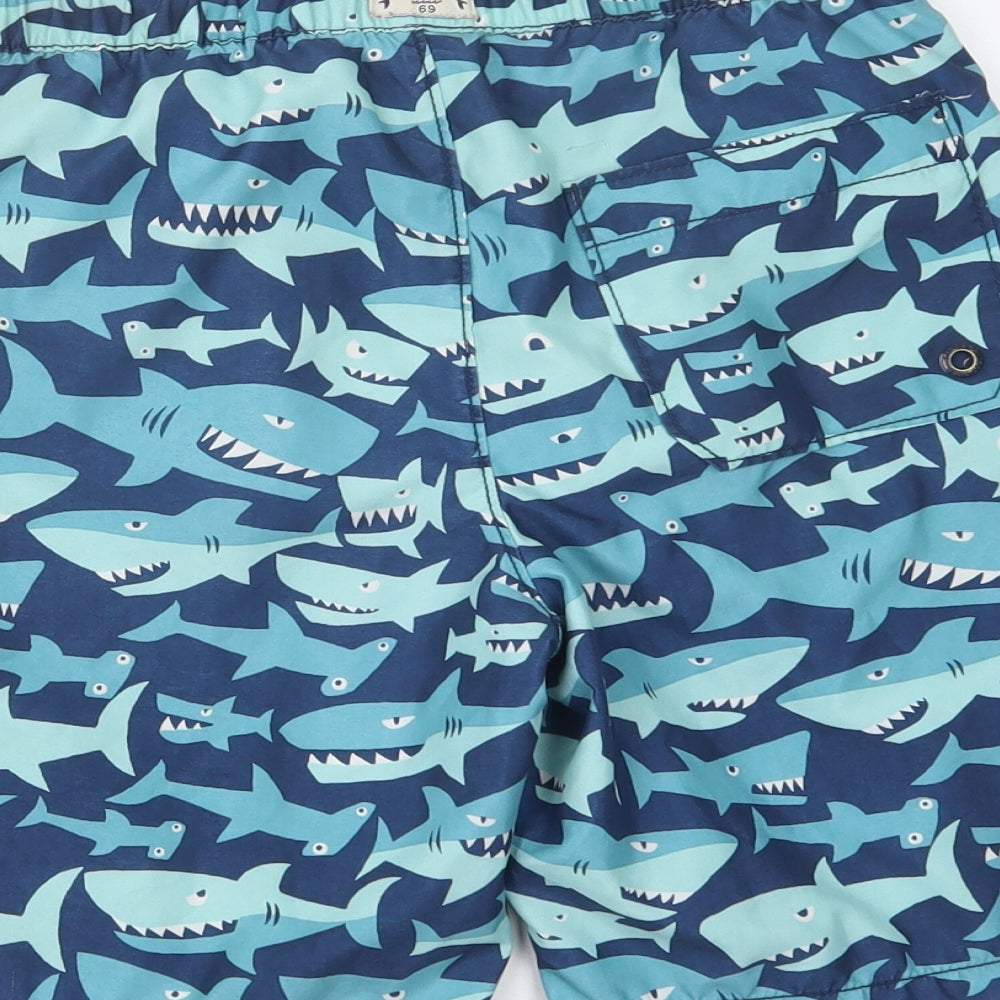 Gap Boys Blue Geometric Polyester Bermuda Shorts Size 10-11 Years  Regular Drawstring - Shark Print