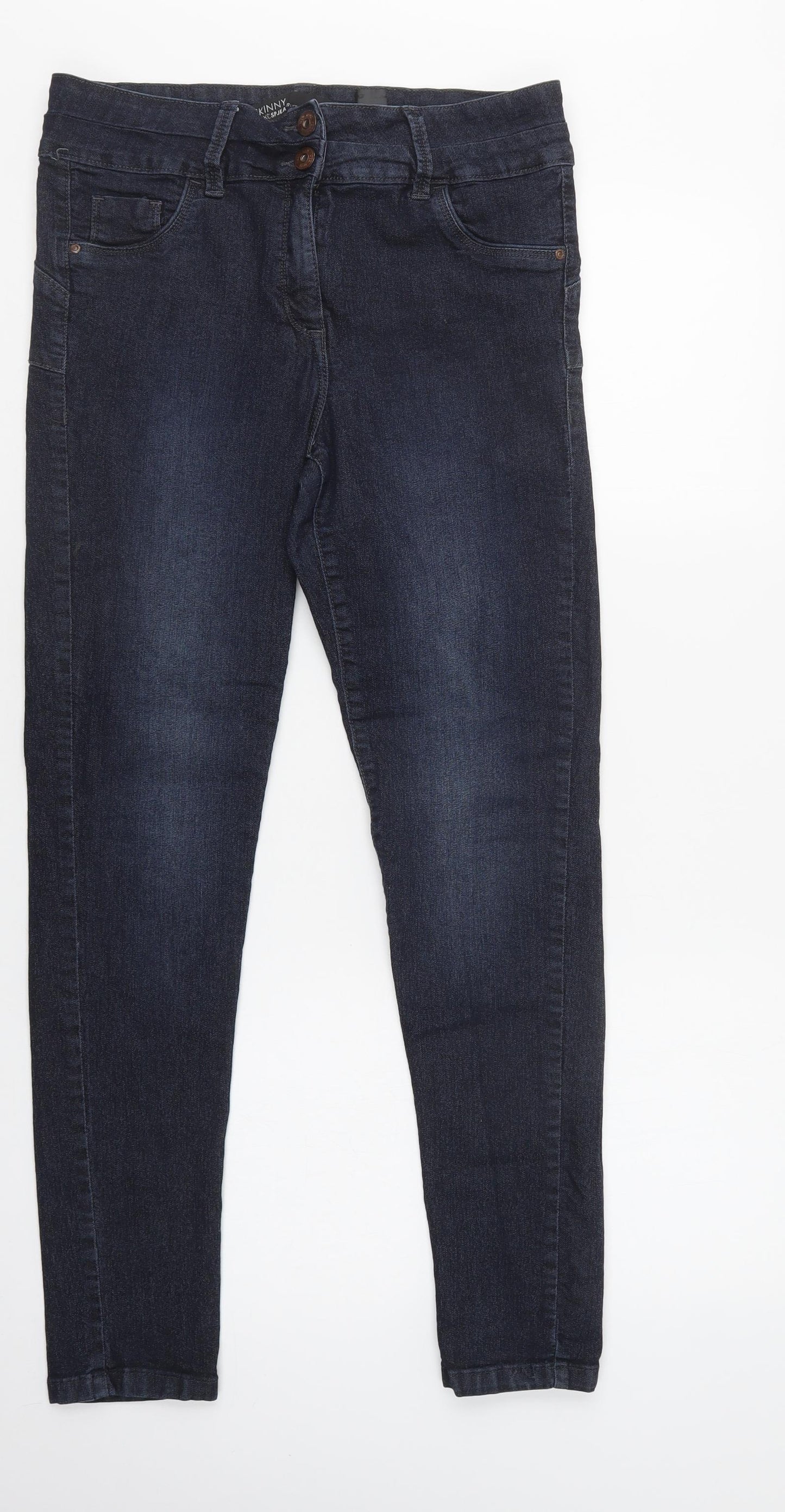 NEXT Womens Blue  Cotton Jegging Jeans Size 14 L30 in Regular Button