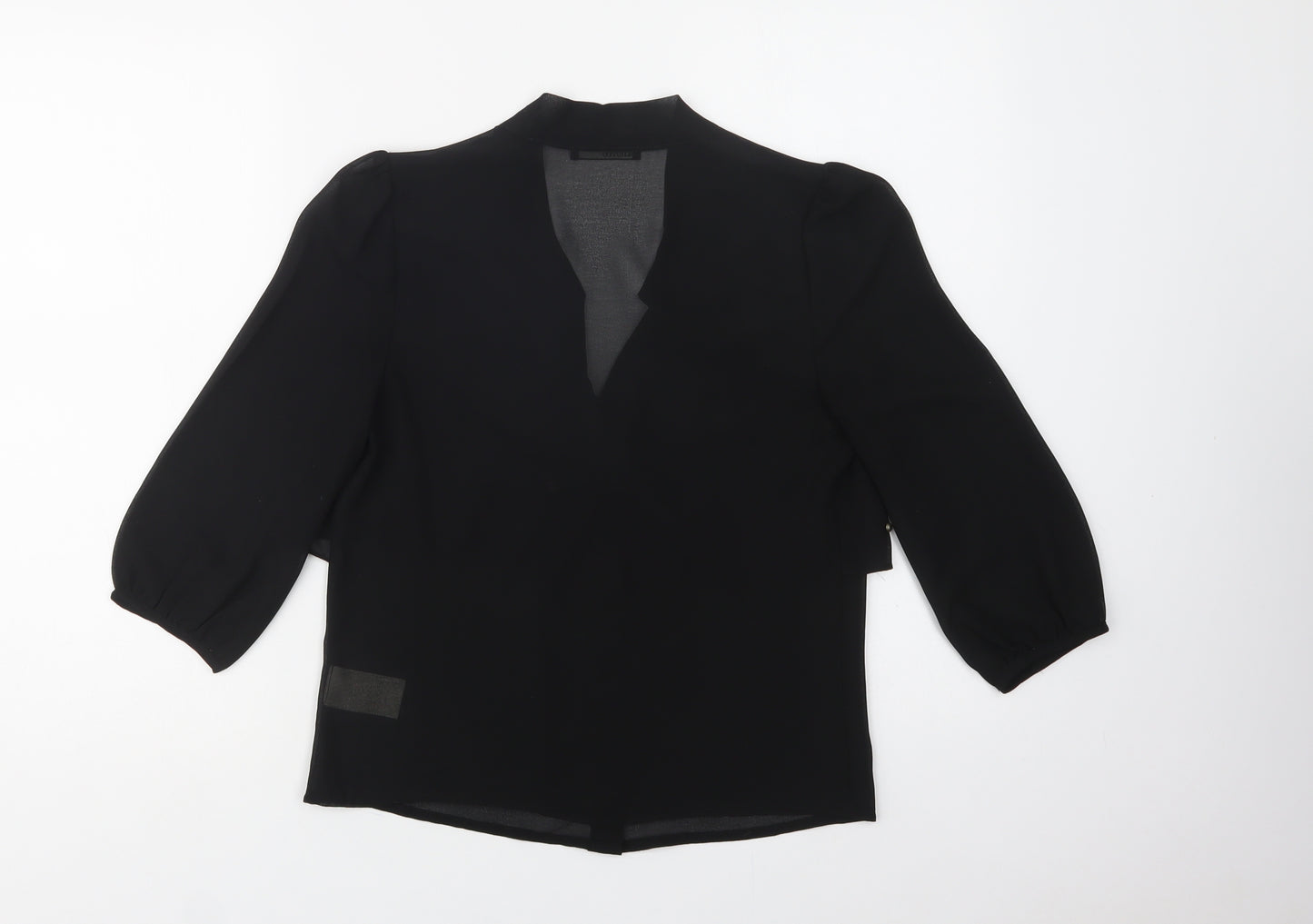 Beloved Womens Black  Polyester Basic Button-Up Size XS V-Neck