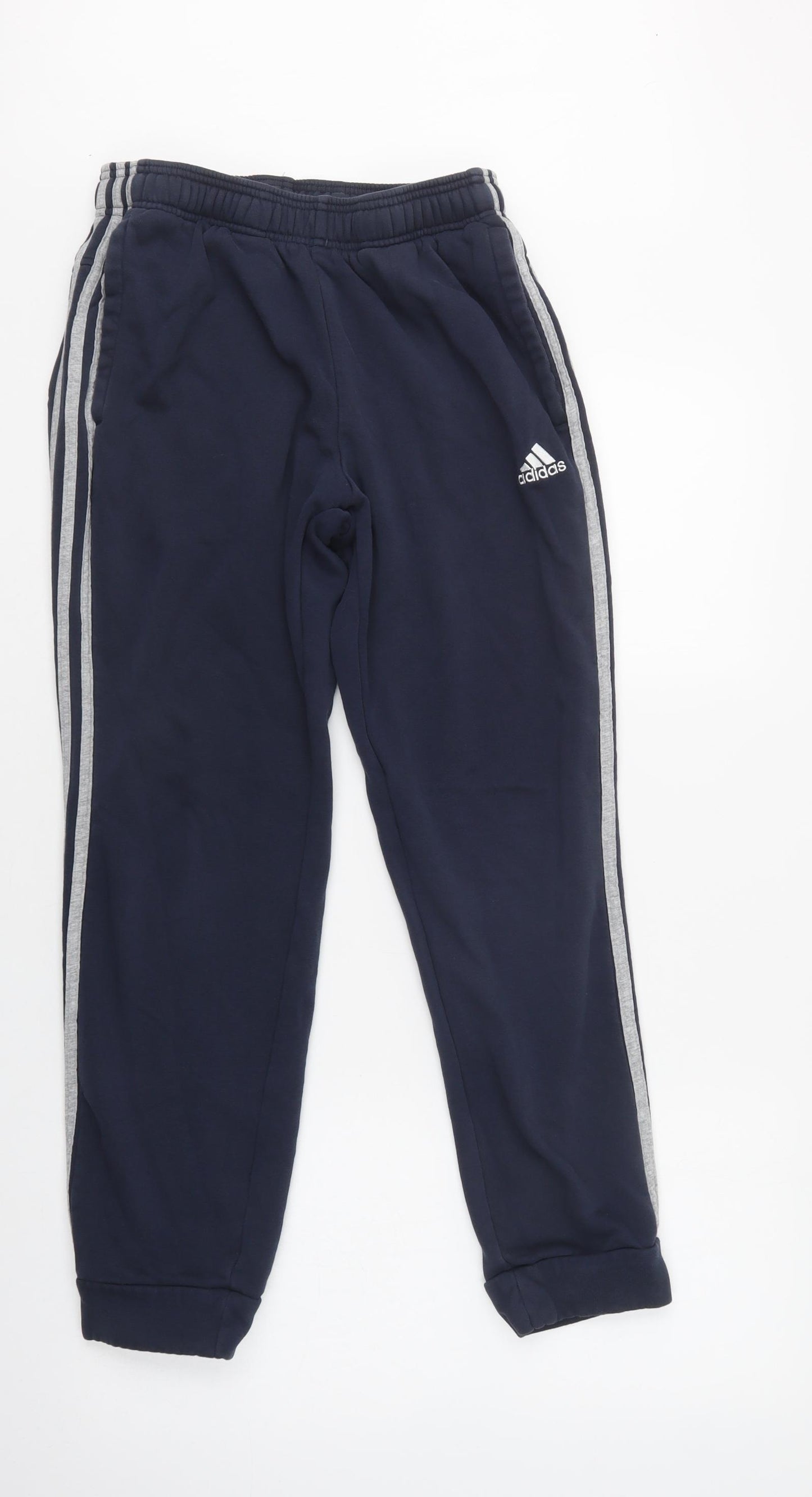 adidas Womens Blue  Cotton Jogger Trousers Size M L27 in Regular Drawstring