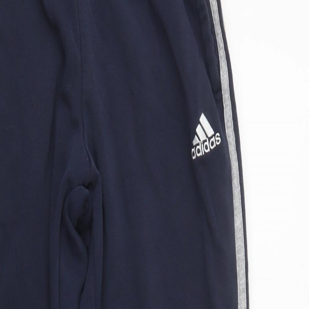 adidas Womens Blue  Cotton Jogger Trousers Size M L27 in Regular Drawstring