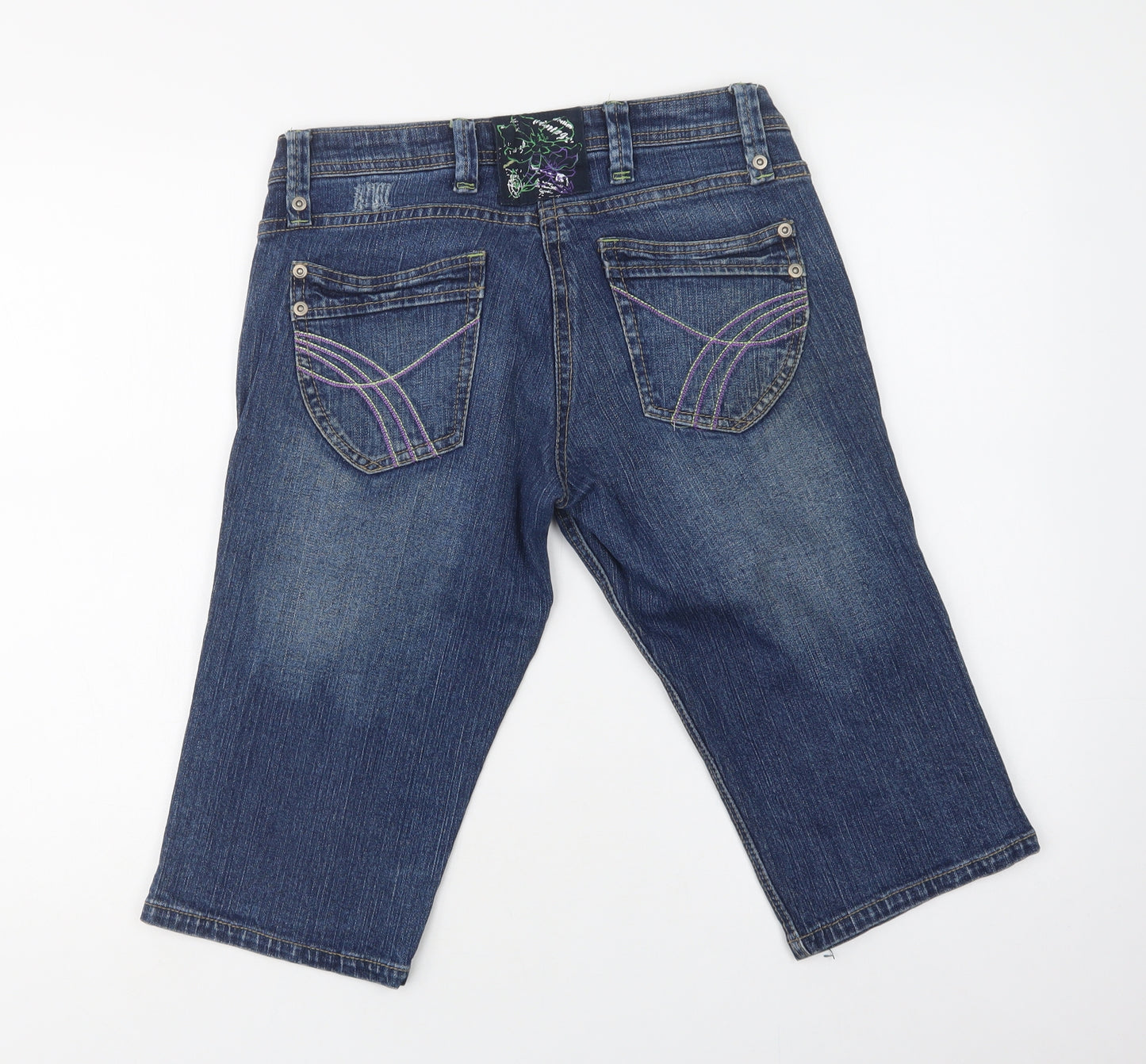 George Womens Blue  Cotton Chino Shorts Size 12 L18 in Regular Button