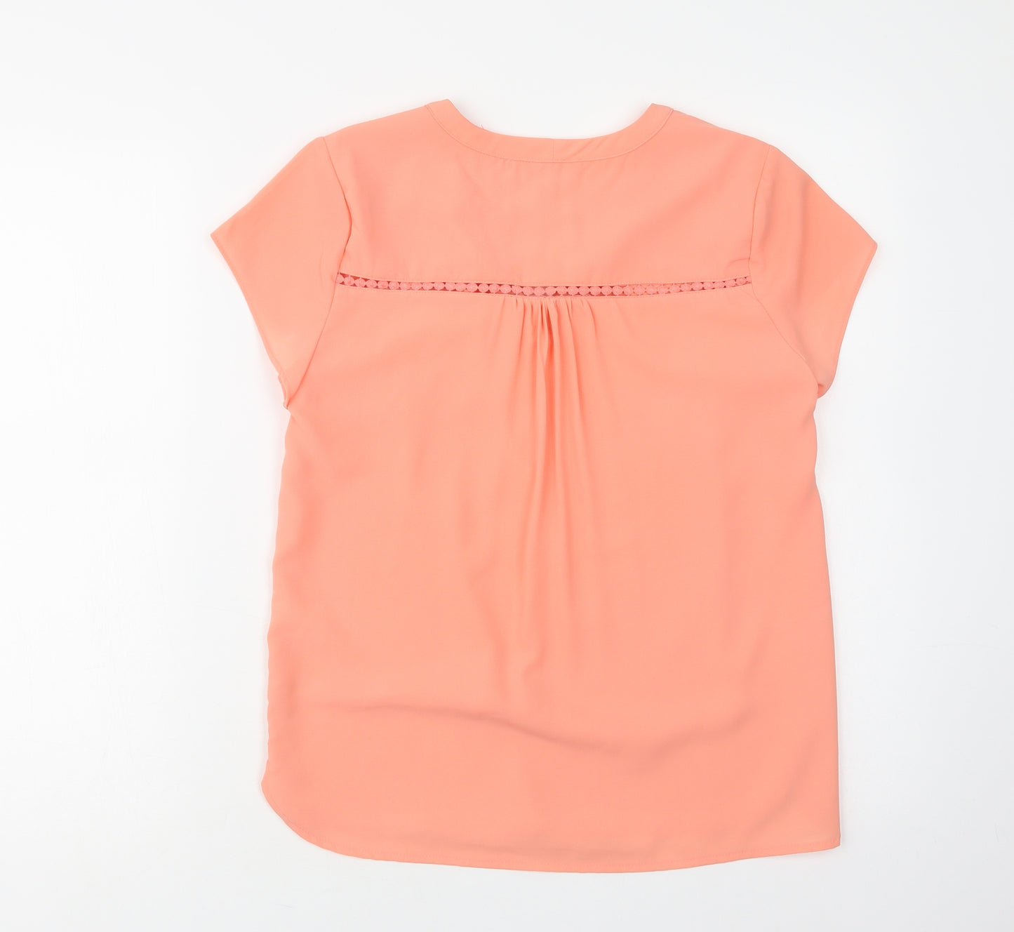 Rant & Rave Womens Orange  Polyester Basic Blouse Size S V-Neck