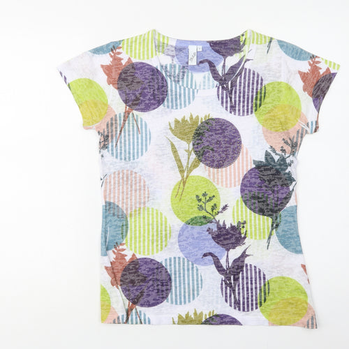 M.X.O Womens Multicoloured Geometric Polyester Basic Blouse Size S Crew Neck
