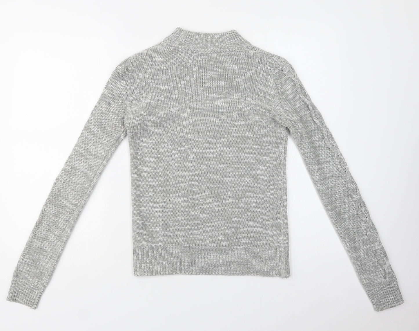 Matalan Womens Grey Mock Neck  Acrylic Pullover Jumper Size XS