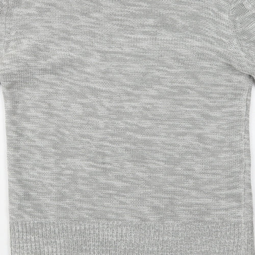 Matalan Womens Grey Mock Neck  Acrylic Pullover Jumper Size XS