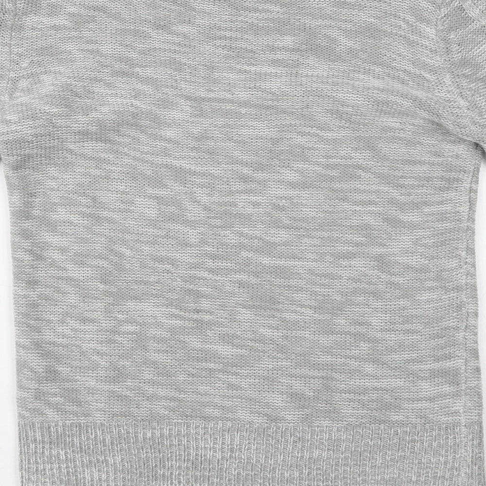 Matalan Womens Grey Mock Neck  Acrylic Pullover Jumper Size XS