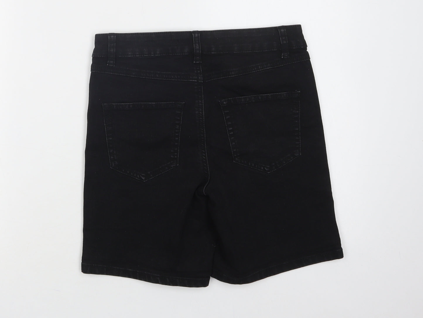 George Womens Black  Cotton Chino Shorts Size 8 L8 in Regular Button