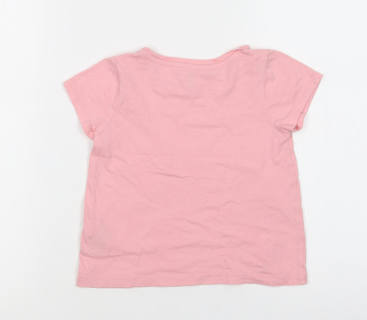 Gap Girls Pink  Cotton Basic Polo Size 3 Years Crew Neck