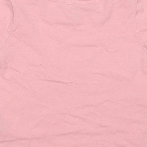 Gap Girls Pink  Cotton Basic Polo Size 3 Years Crew Neck