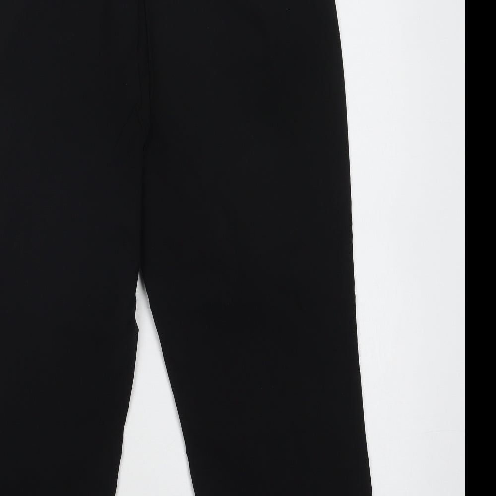 Papaya Womens Black  Viscose Cropped Trousers Size 12 L20 in Extra-Slim Hook & Loop