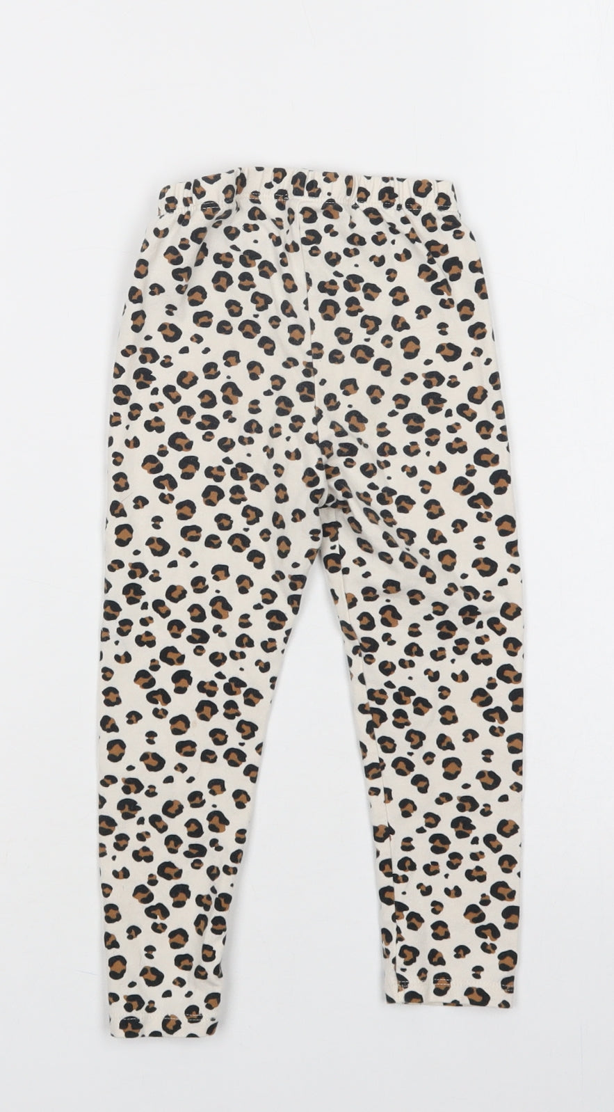 H&M Girls Ivory Animal Print Cotton Jegging Trousers Size 2-3 Years  Regular  - Leggings