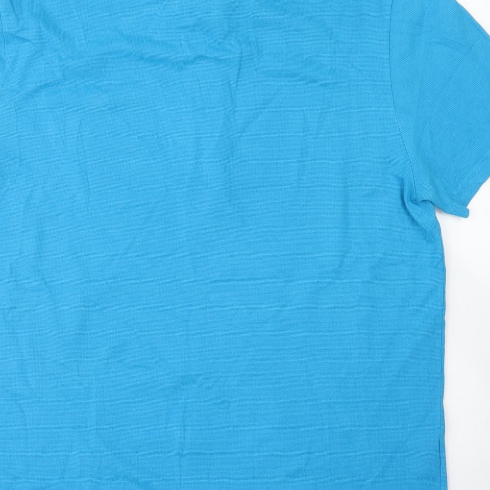 Lacoste Mens Blue  Cotton  Polo Size 2XL Collared Button