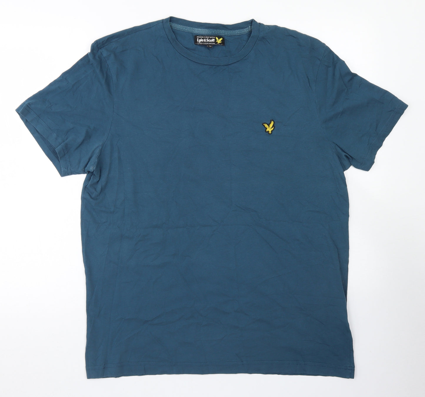Lyle & Scott Mens Blue  Cotton  T-Shirt Size XL Crew Neck