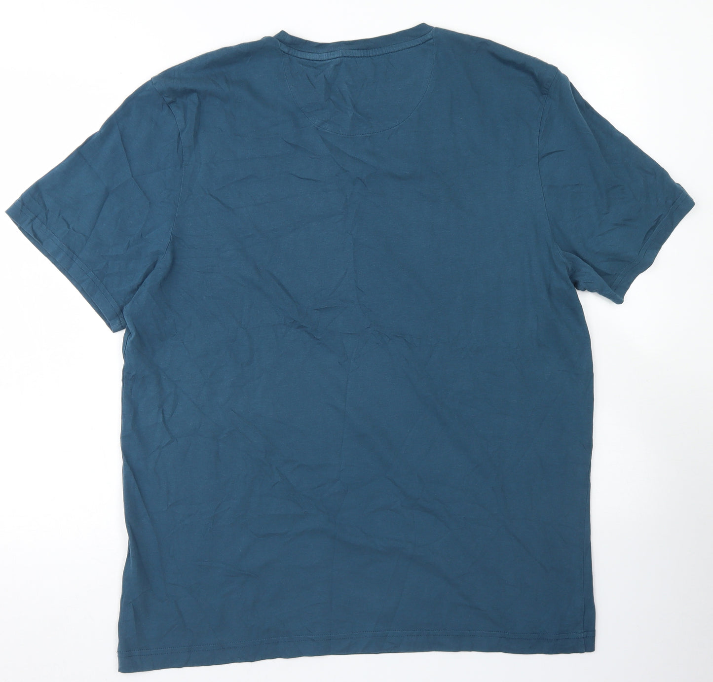 Lyle & Scott Mens Blue  Cotton  T-Shirt Size XL Crew Neck