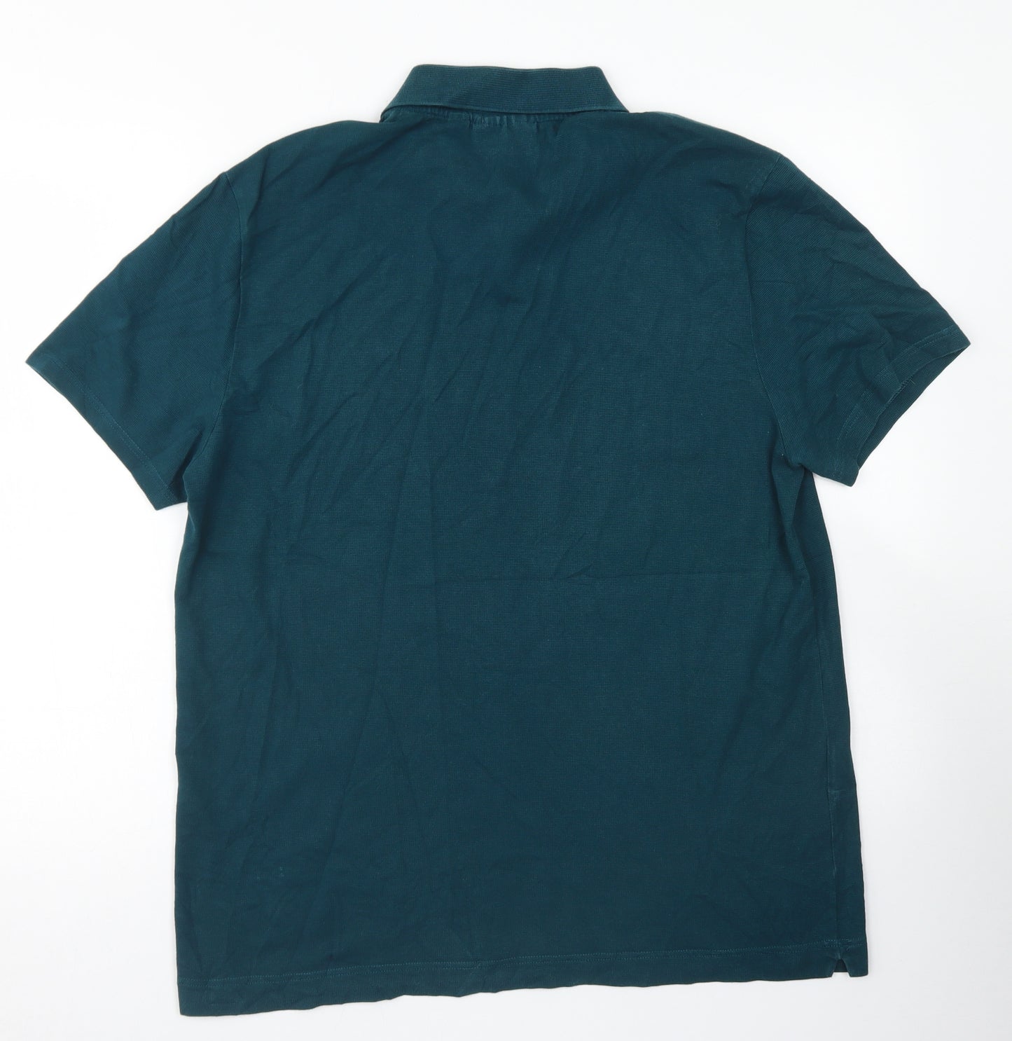Lacoste Mens Green  Cotton  Polo Size 2XL Collared Button