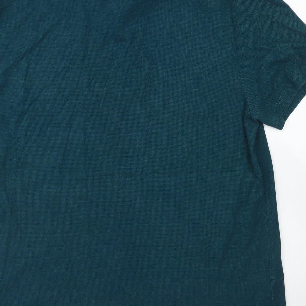 Lacoste Mens Green  Cotton  Polo Size 2XL Collared Button