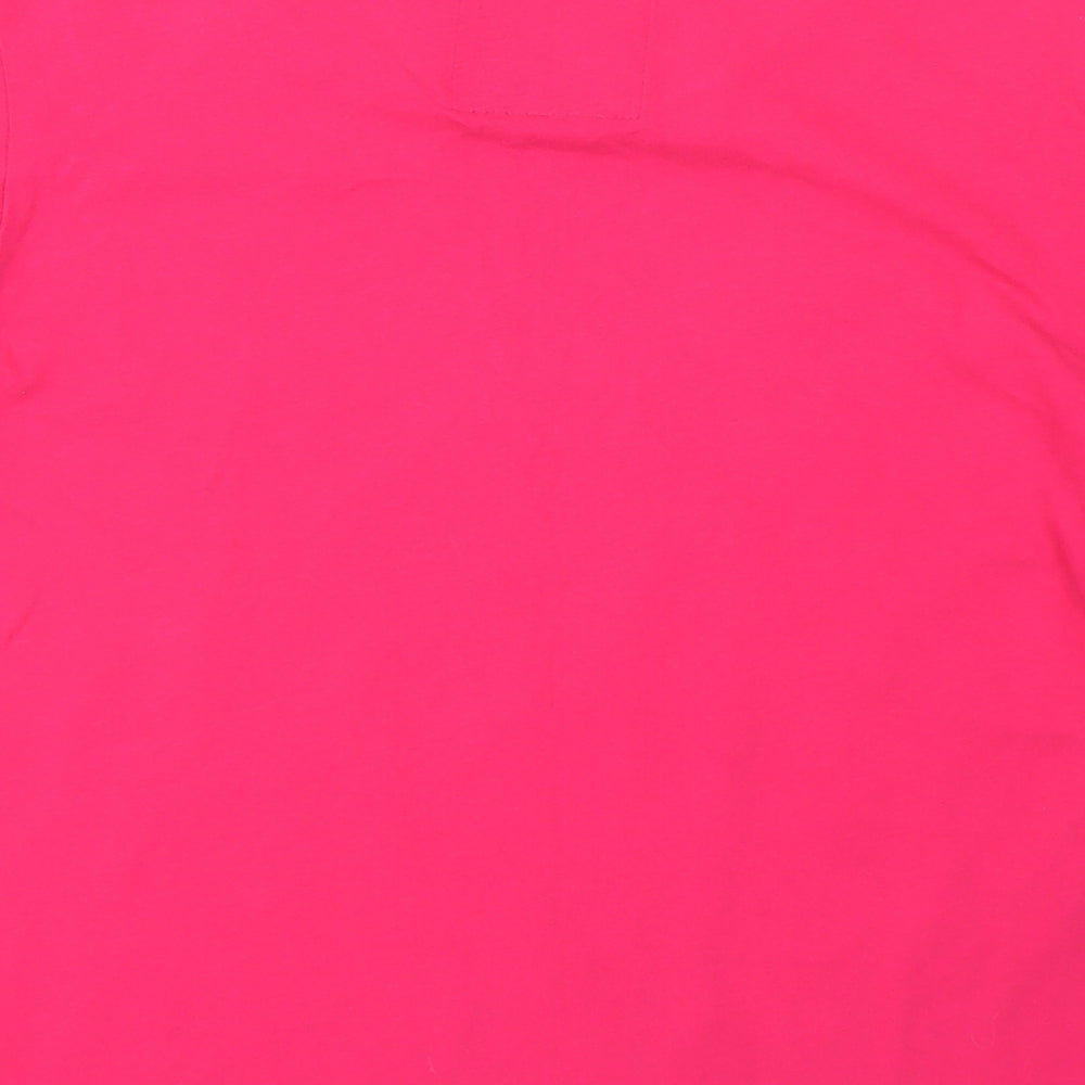 Superdry Womens Pink  Cotton Cropped T-Shirt Size 14 Crew Neck
