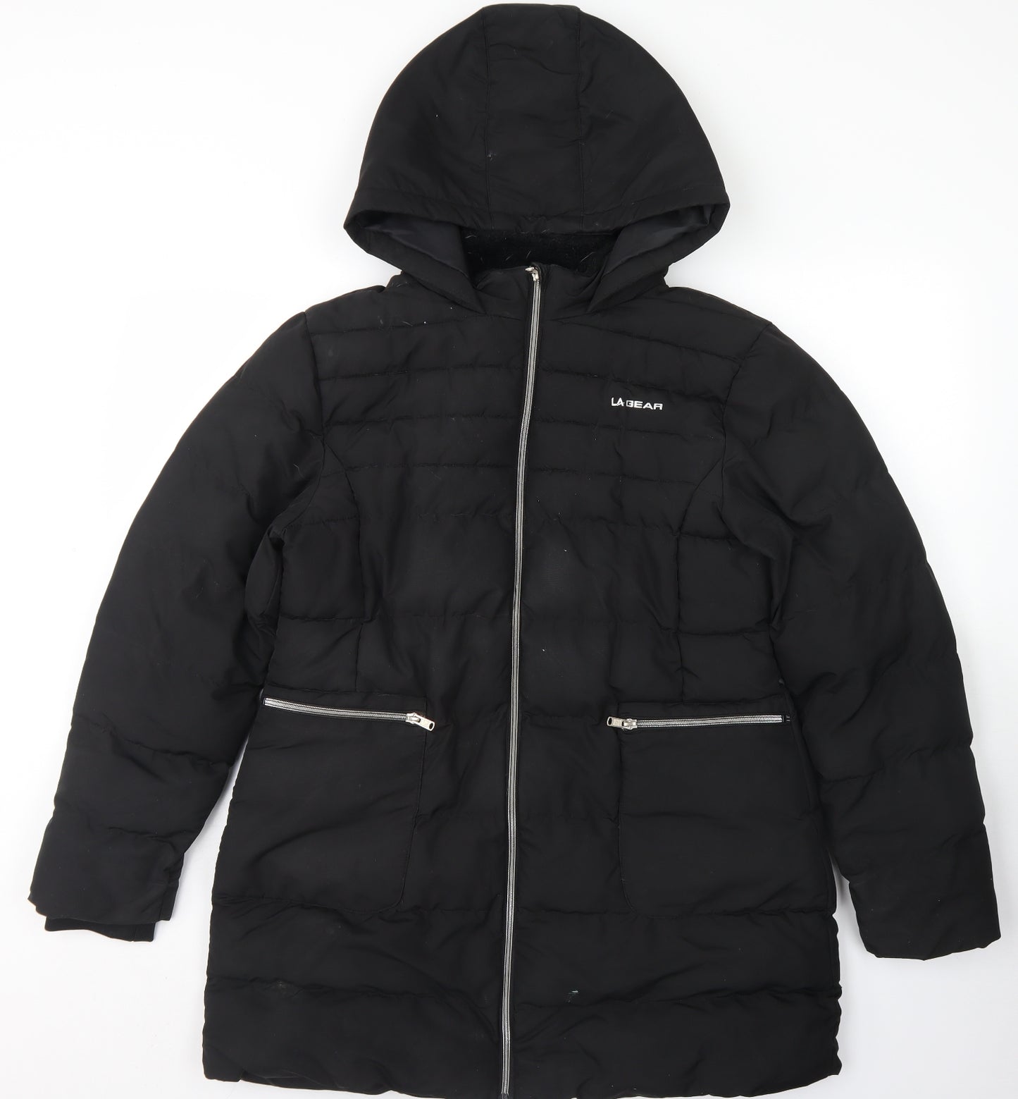 LA Gear Womens Black   Rain Coat Coat Size 12  Zip