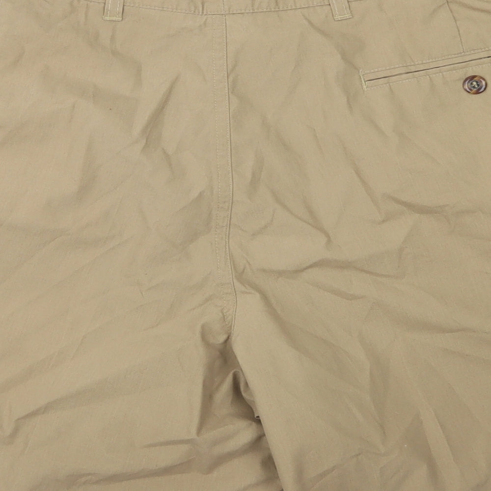 St Bernard Mens Brown  Polyester Chino Shorts Size 38 in L6 in Regular Button