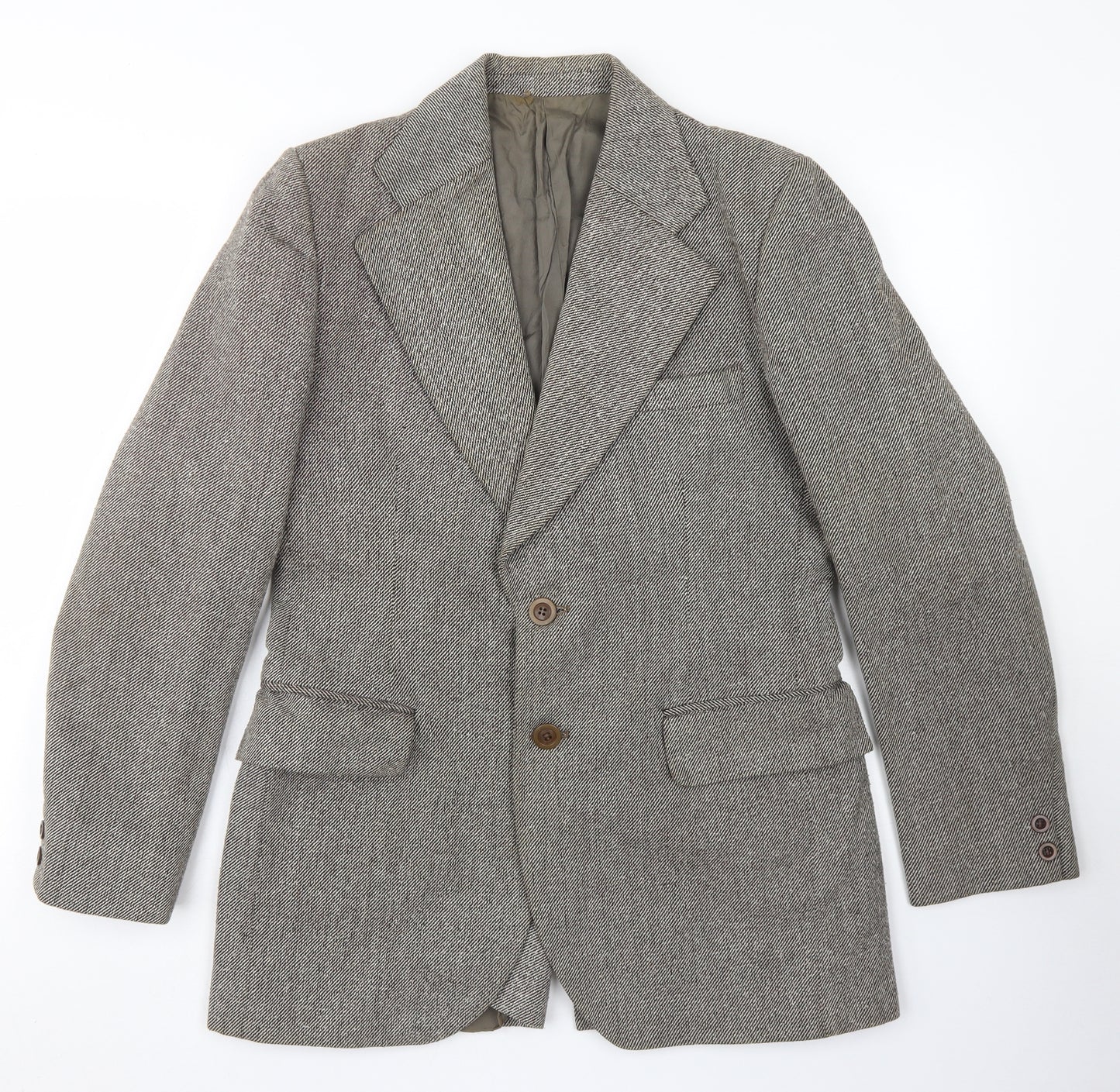 Spector Mens Brown Herringbone Cotton Jacket Blazer Size 34