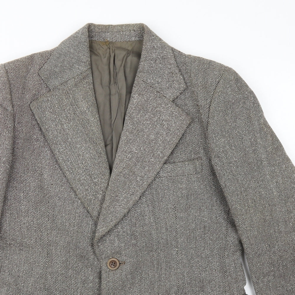 Spector Mens Brown Herringbone Cotton Jacket Blazer Size 34