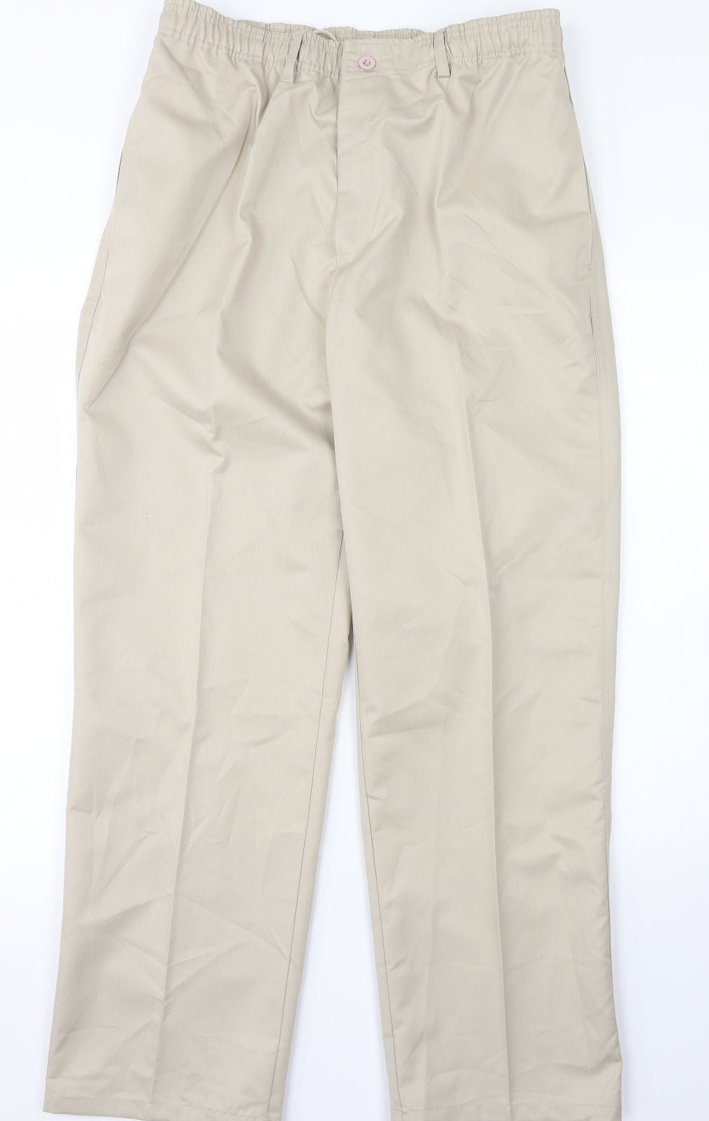 Preworn Mens Brown  Polyester Chino Trousers Size 34 in L31 in Regular Button