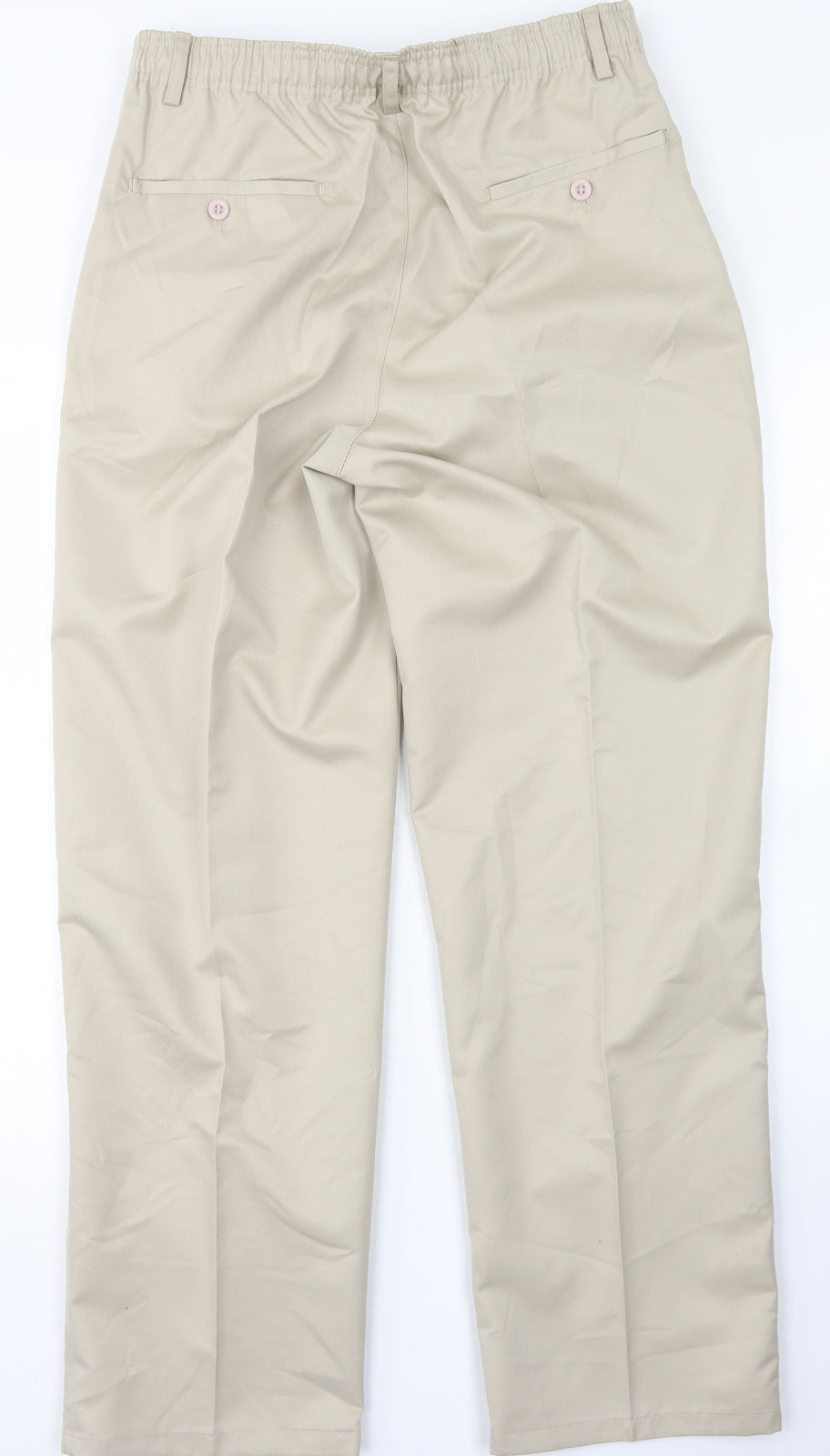 Preworn Mens Brown  Polyester Chino Trousers Size 34 in L31 in Regular Button