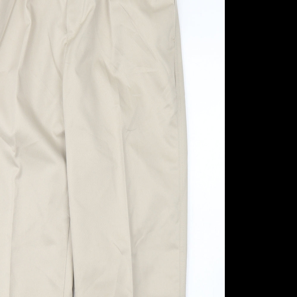 Preworn Mens Brown  Polyester Chino Trousers Size 34 in L31 in Regular Button