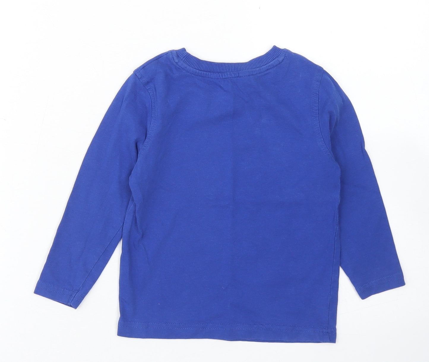 George Boys Blue  Cotton Basic T-Shirt Size 18-24 Months Crew Neck