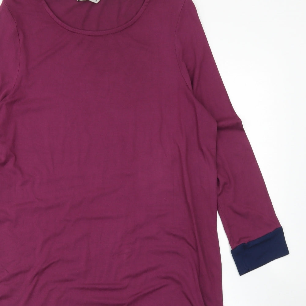 TU Womens Purple Colourblock Viscose A-Line  Size 12  Round Neck