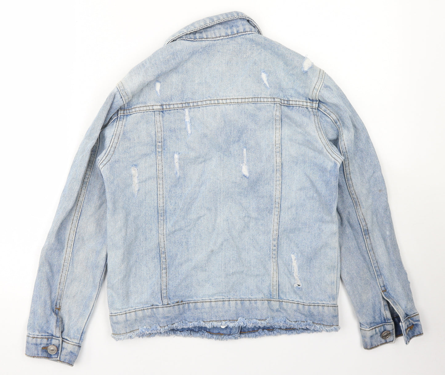 River Island Girls Blue   Jacket  Size 9-10 Years  Button - Distressed