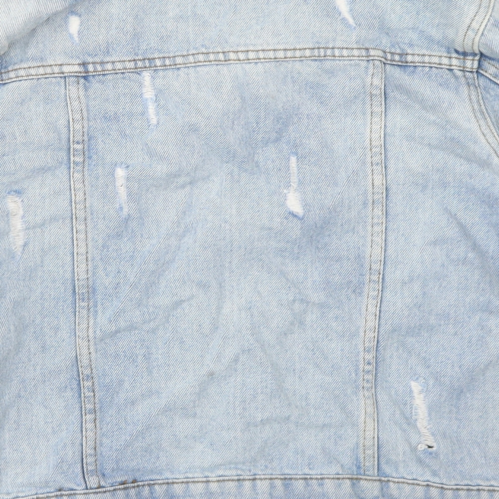 River Island Girls Blue   Jacket  Size 9-10 Years  Button - Distressed