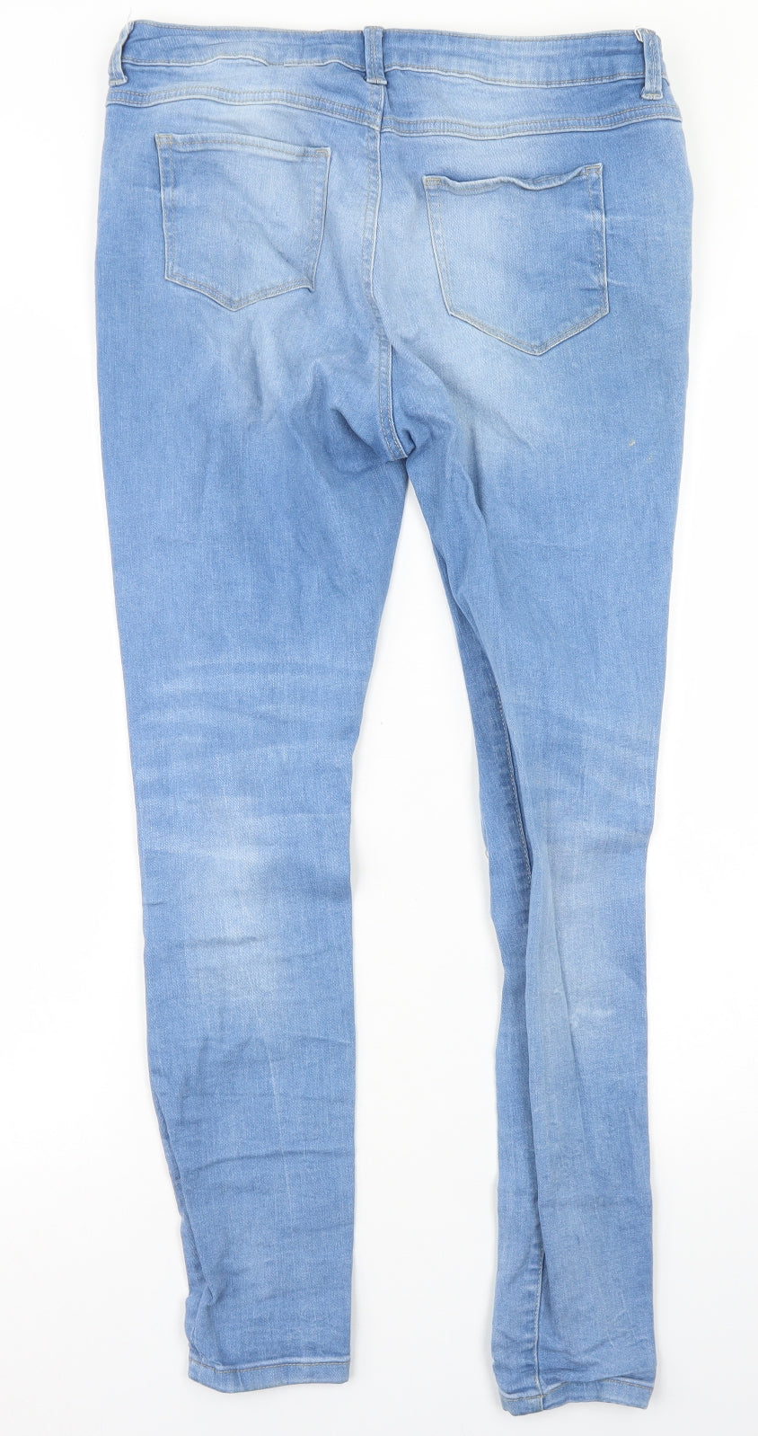 Denim Co Womens Blue  Cotton Skinny Jeans Size 14 L28 in Regular Button
