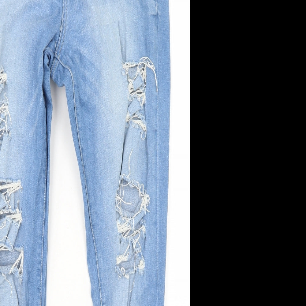Denim Co Womens Blue  Cotton Skinny Jeans Size 14 L28 in Regular Button