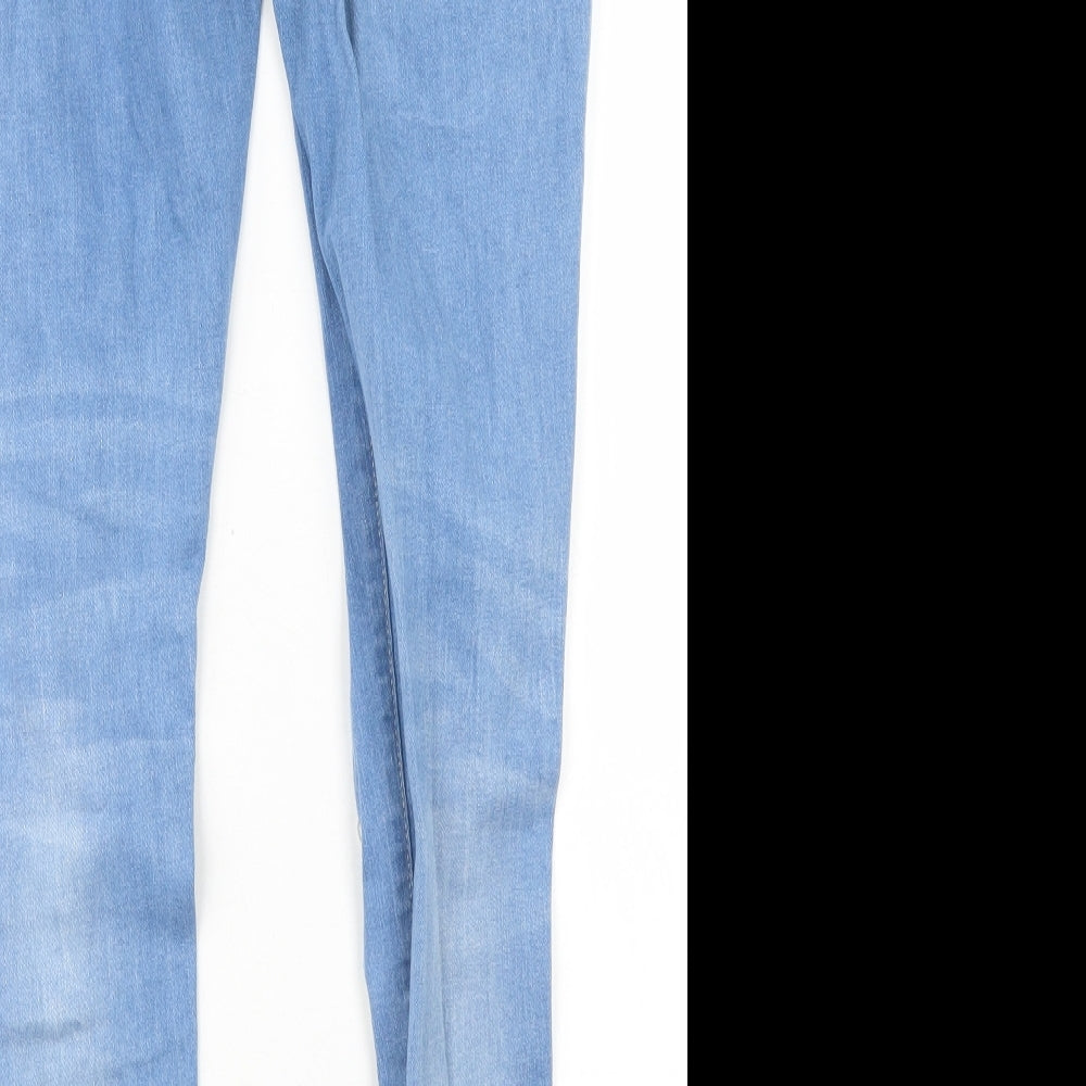 Denim Co Womens Blue  Cotton Skinny Jeans Size 14 L28 in Regular Button