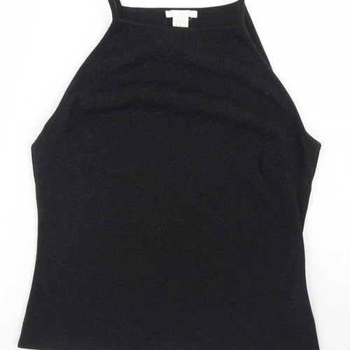 H&M Womens Black  Polyester Camisole Blouse Size M Square Neck
