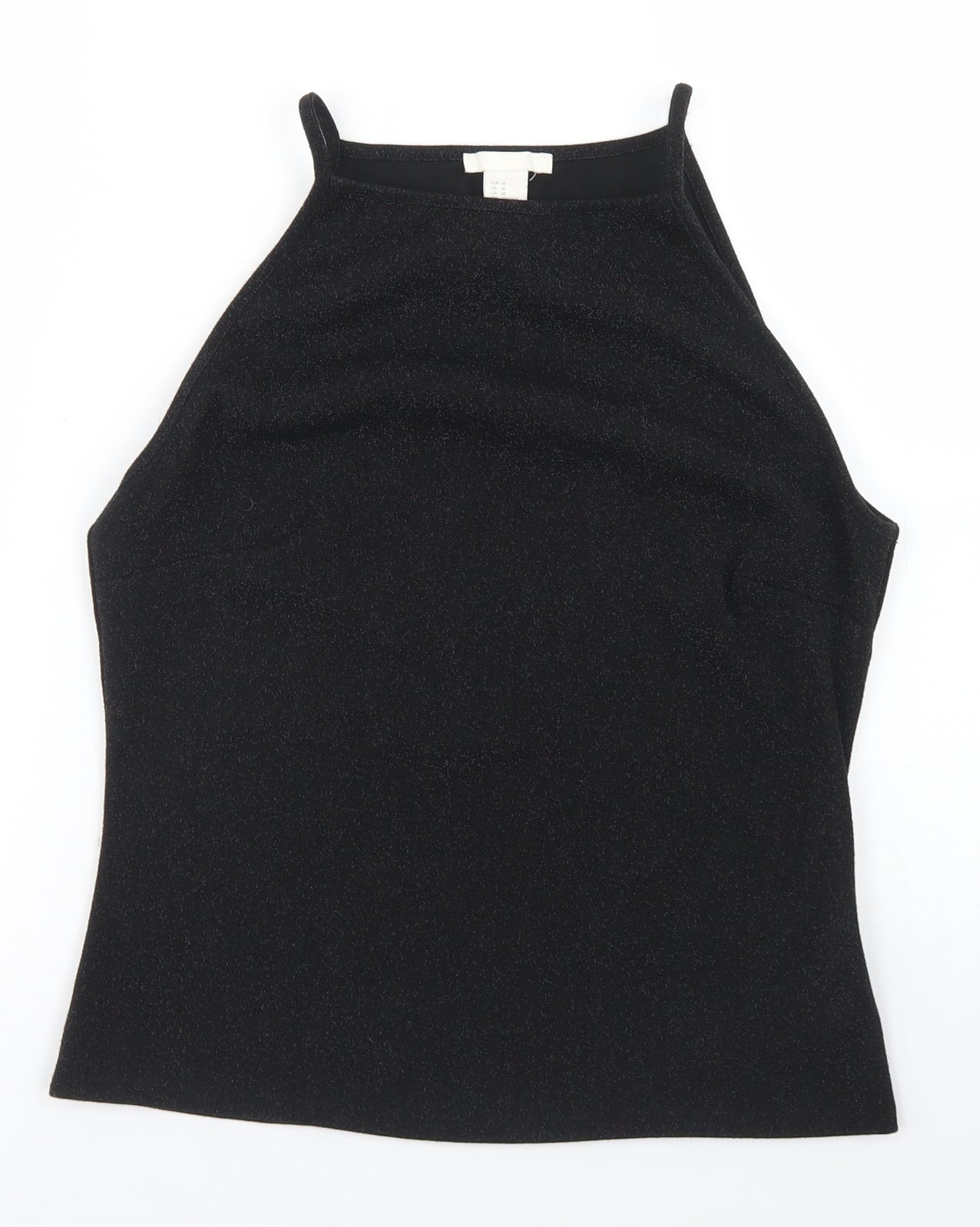 H&M Womens Black  Polyester Camisole Blouse Size M Square Neck