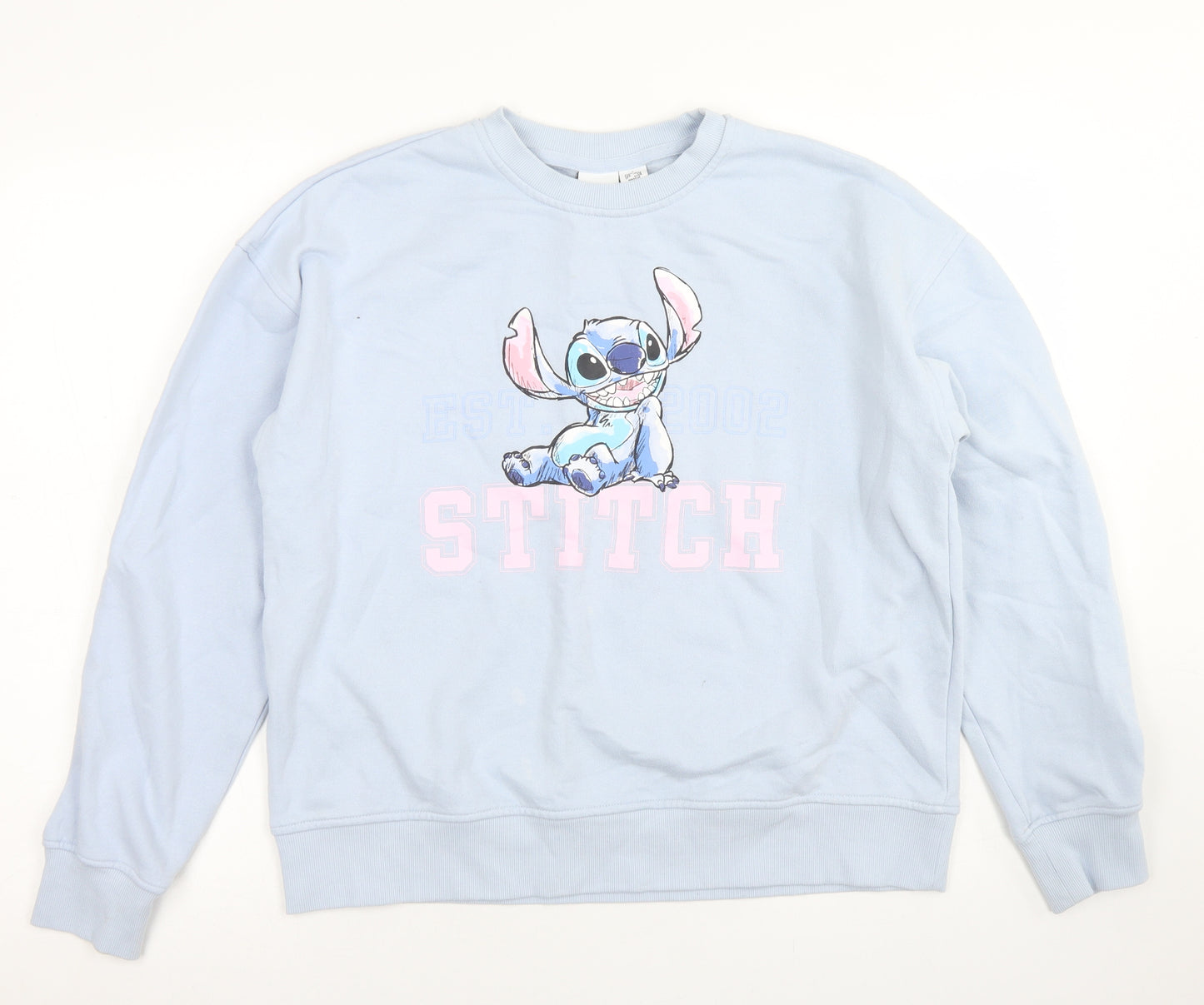 Primark Womens Blue  Cotton Pullover Sweatshirt Size S   - Disney Stitch