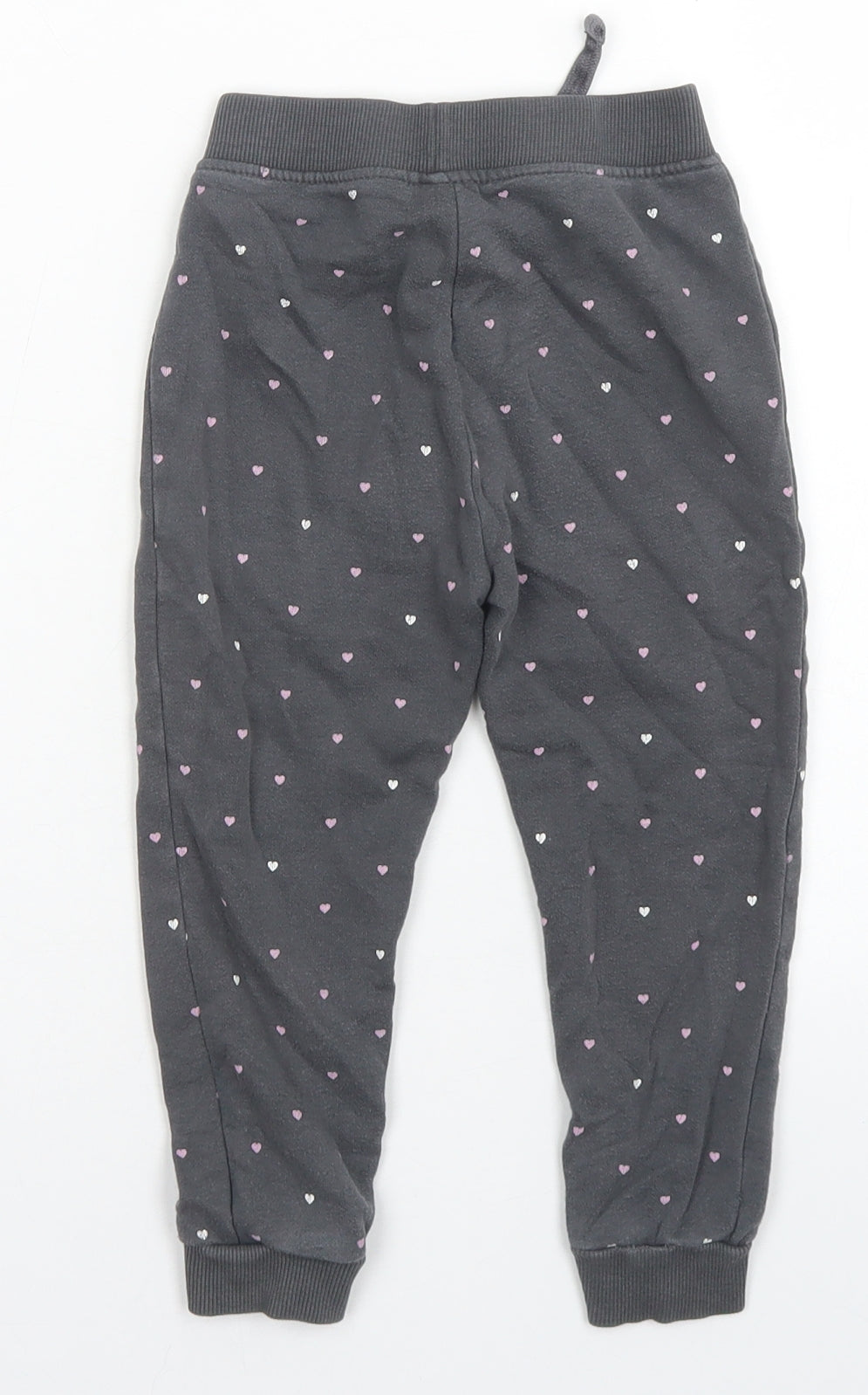 Dunnes Stores Girls Grey Spotted Cotton Jogger Trousers Size 2-3 Years  Regular