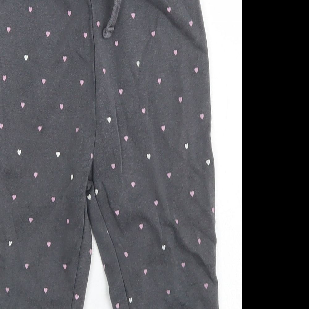 Dunnes Stores Girls Grey Spotted Cotton Jogger Trousers Size 2-3 Years  Regular