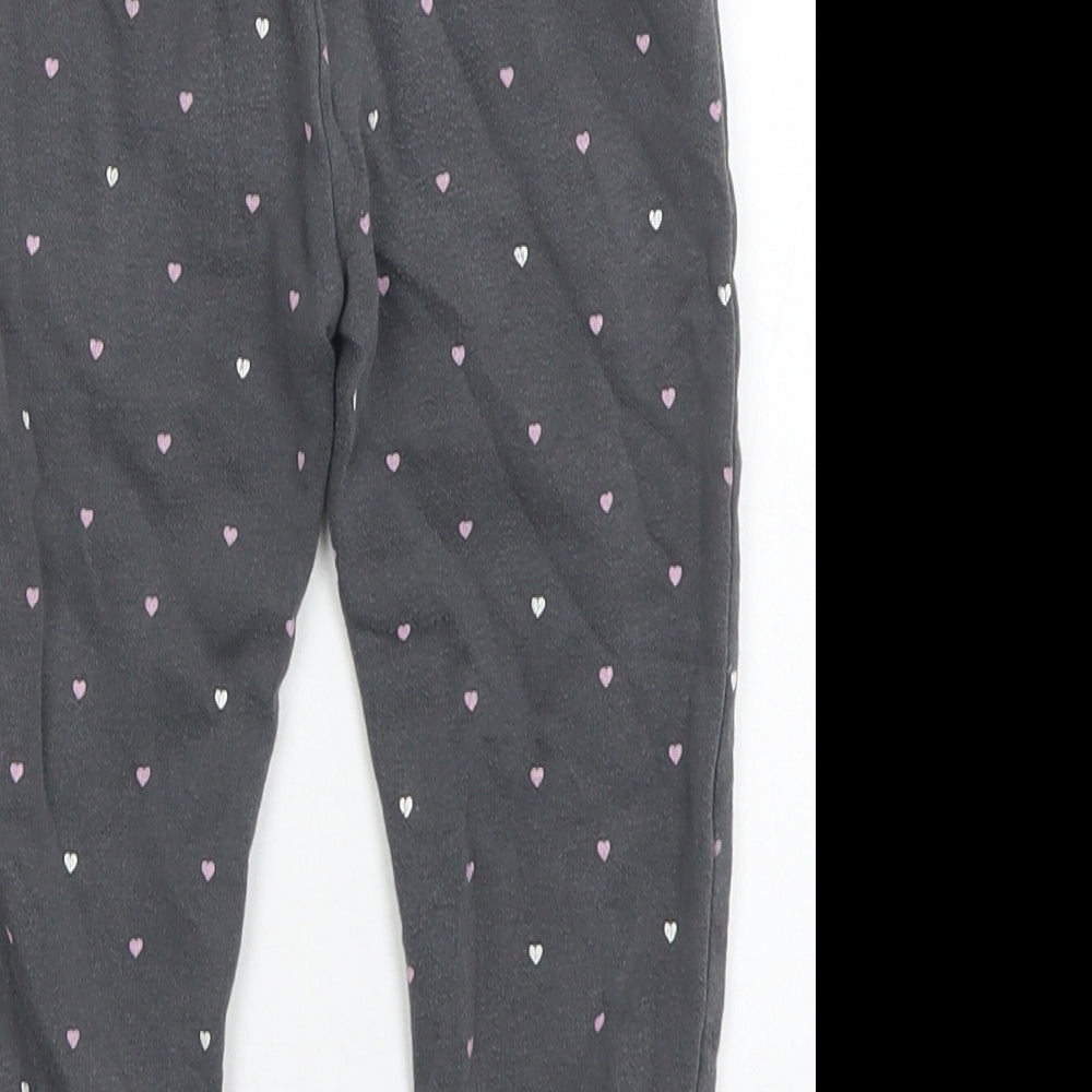 Dunnes Stores Girls Grey Spotted Cotton Jogger Trousers Size 2-3 Years  Regular